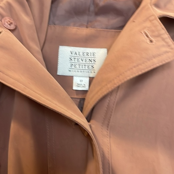 Vintage Valerie Steven’s petite mauve trench coat size 6P - Picture 4 of 7